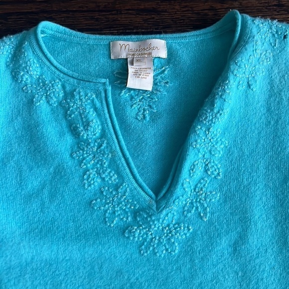 Womens Autumn Cashmere turquoise sweater size XL - Picture 2 of 6